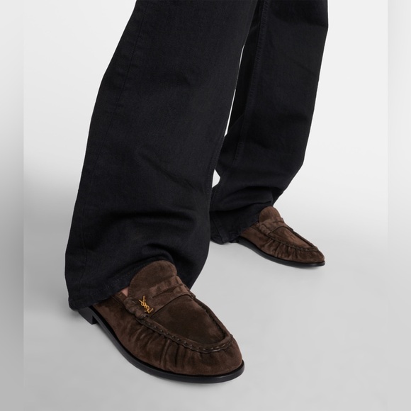 SAINT LAURENT LE LOAFER SUEDE PENNY LOAFERS - Picture 4 of 16